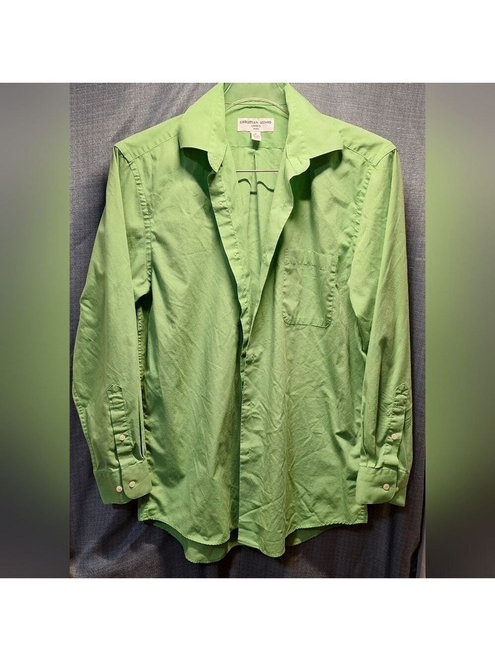 Lime Green Button Up Long Sleeve Shirt Medium